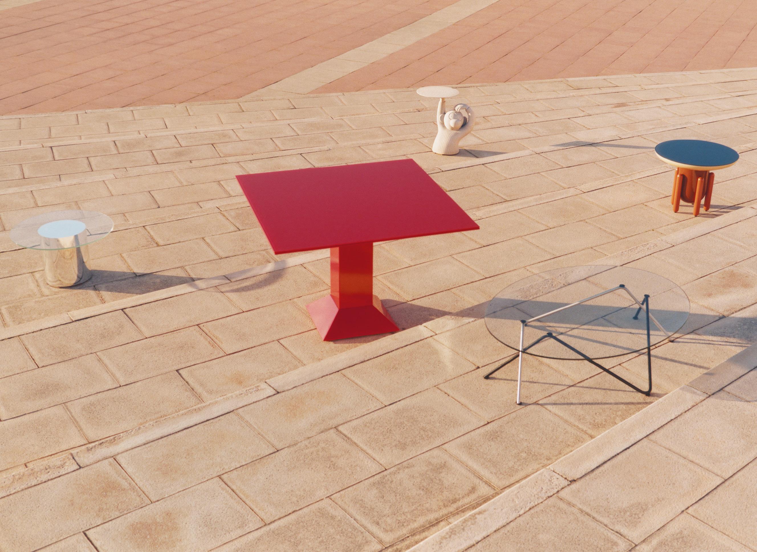 Glass V2 - Contemporary Side Table '2001' by Ramon Ubeda and Otto Canalda, H. 45 cm For Sale