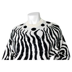 Maglione in maglia con stampa zebrata V2 Versace Classic, anni '90 CIRCA