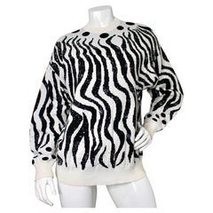 Maglione in maglia con stampa zebrata V2 Versace Classic, anni '90 CIRCA