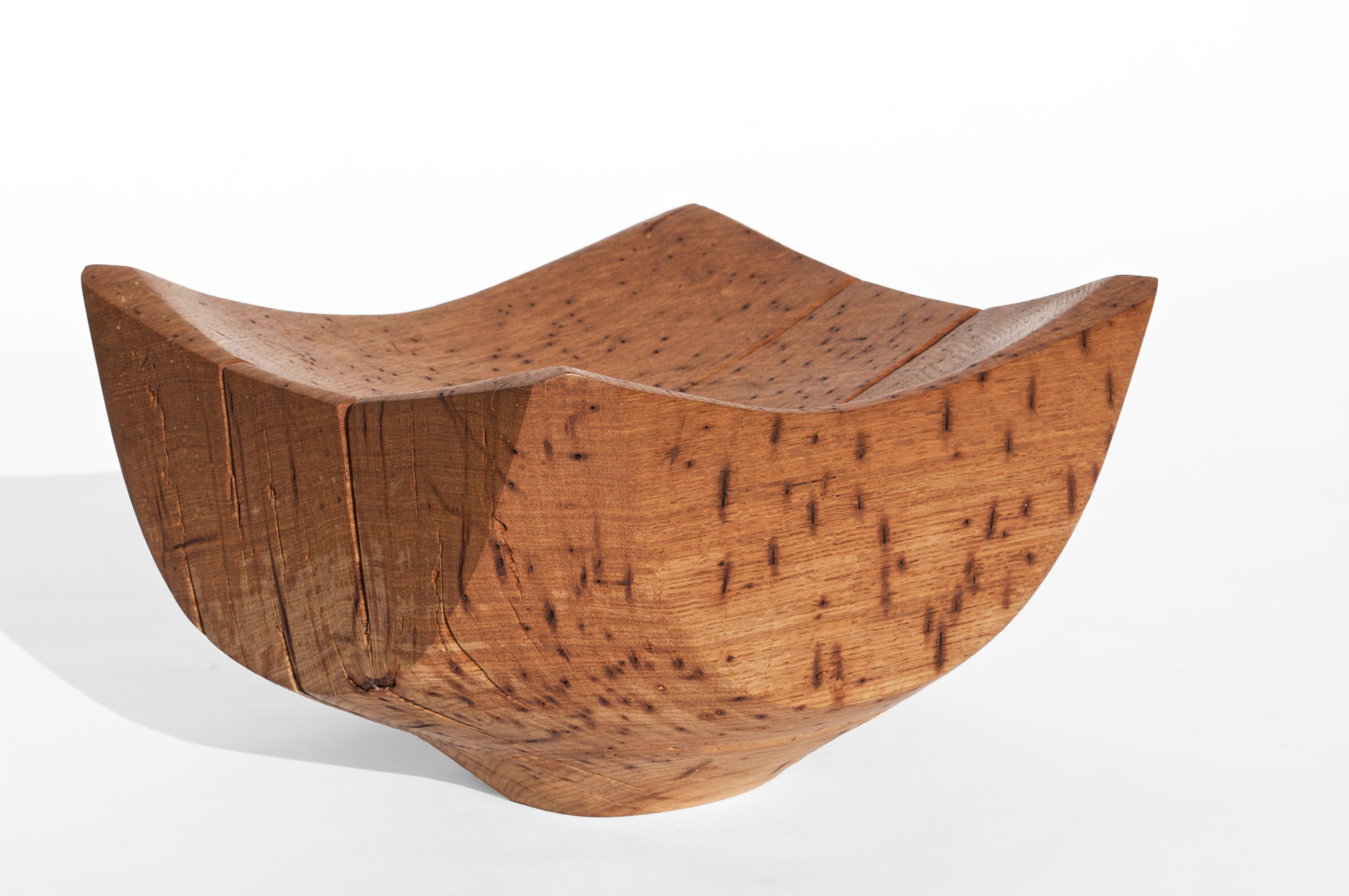 V21074 Vessel in Natural Oak Wood by Jörg Pietschmann For Sale 5