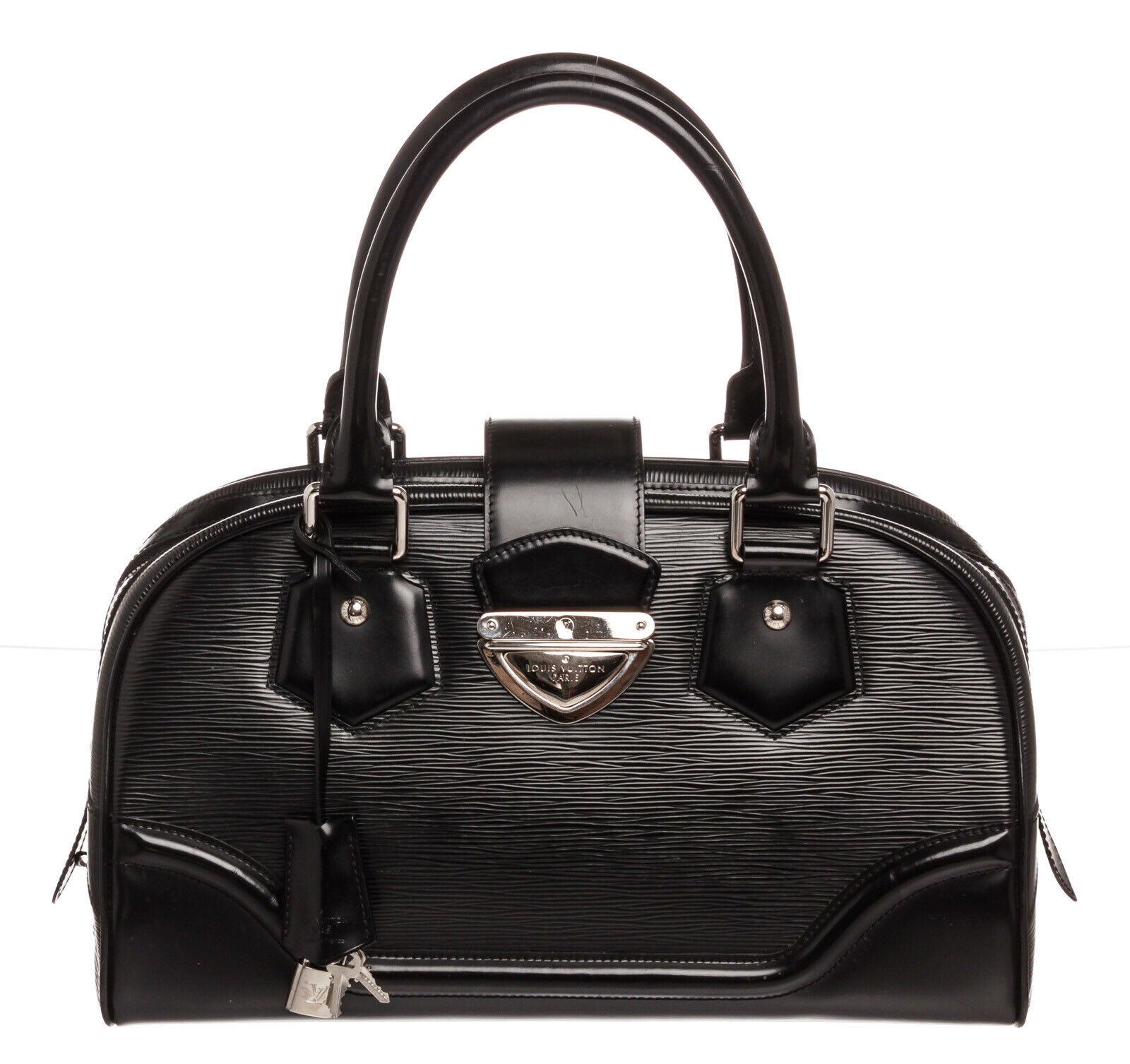 Louis Vuitton Monogram Handbag Dark Brown Tivoli Bag With Leather Trim at  1stDibs
