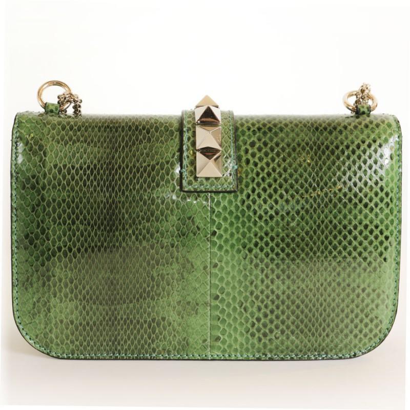 Black Va Va Voom Valentino Garavani Green Python Bag