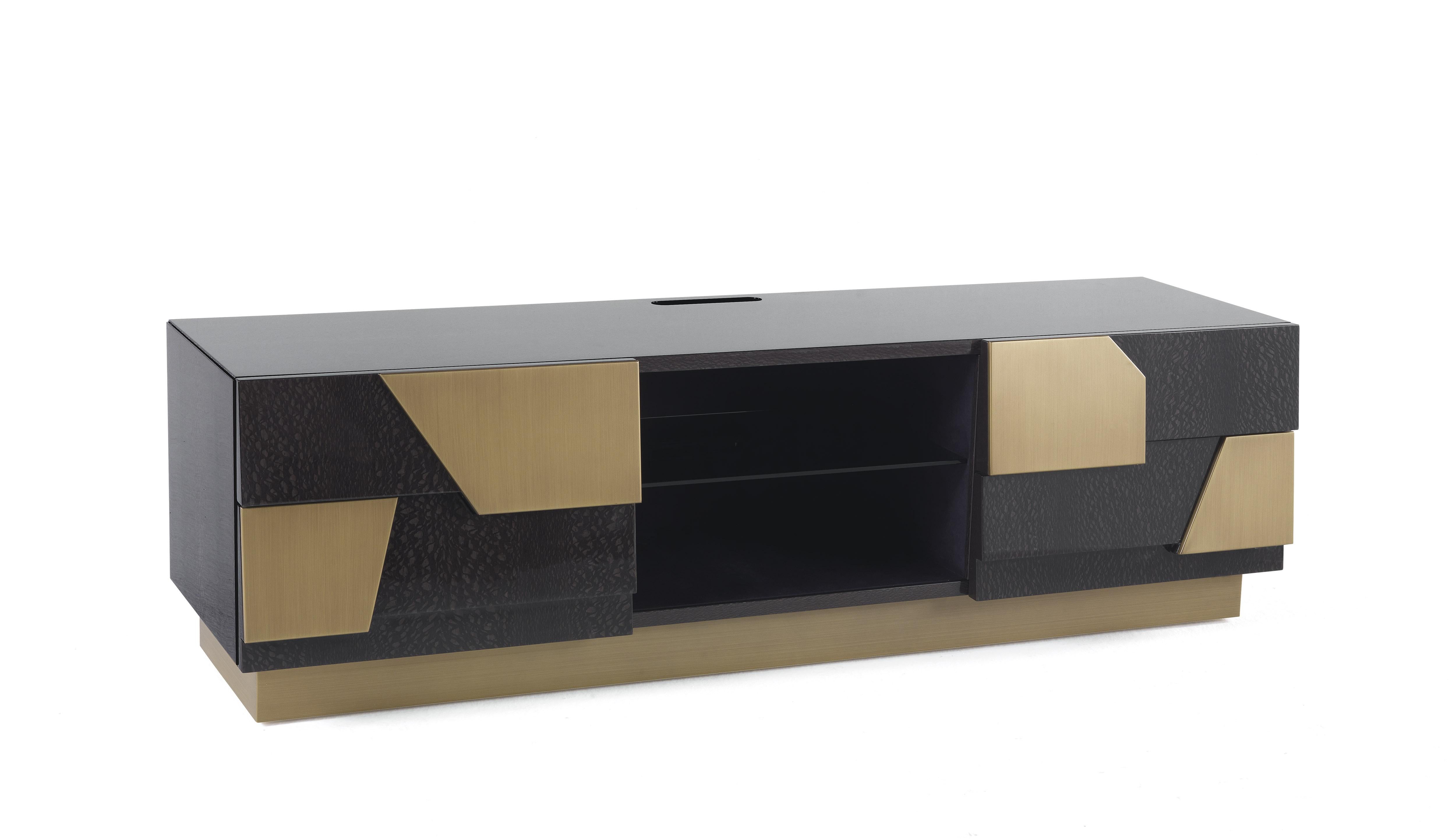 Modern 21st Century Vaal TV Holder in Carbalho by Roberto Cavalli Home Interiors For Sale
