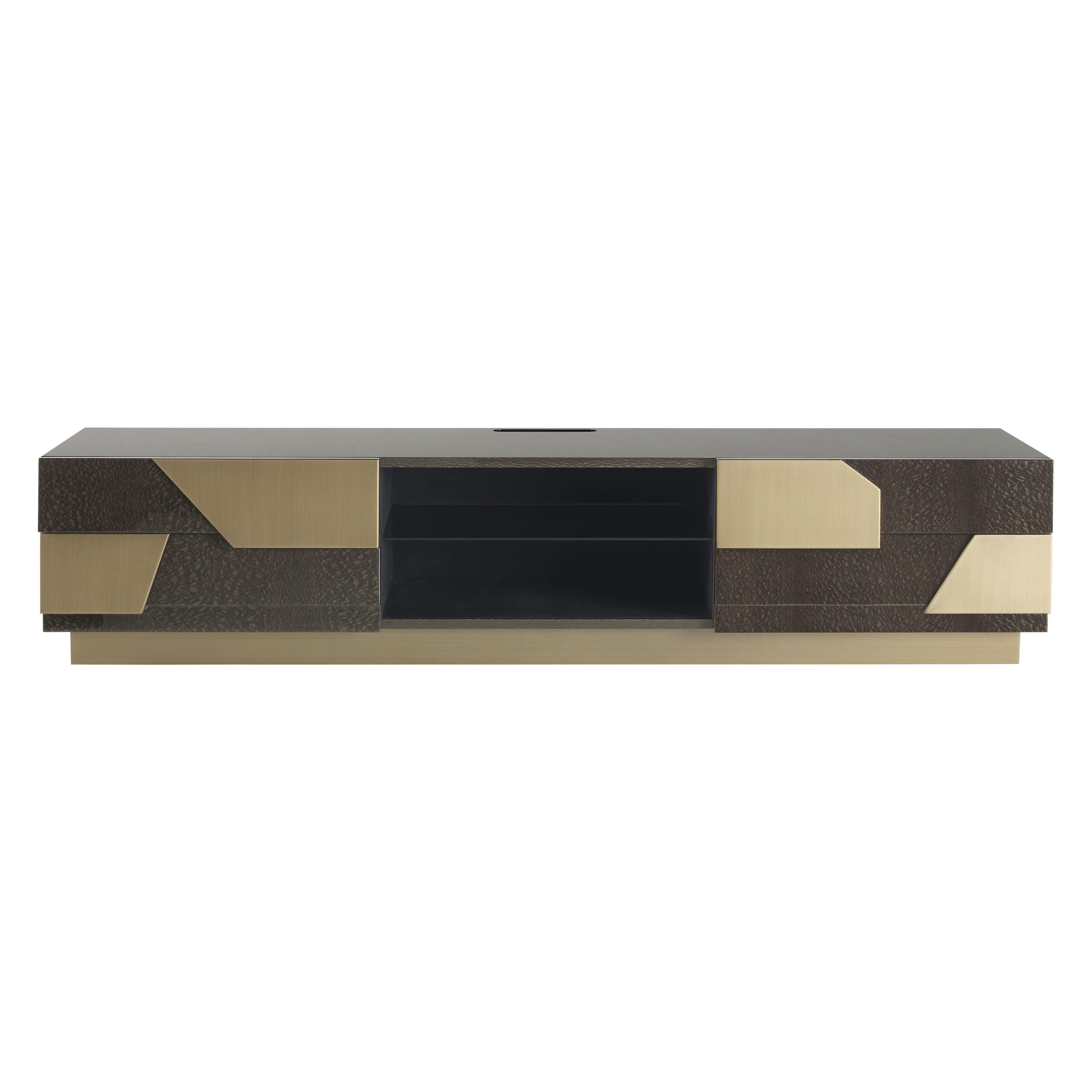 21st Century Vaal TV Holder in Carbalho by Roberto Cavalli Home Interiors
