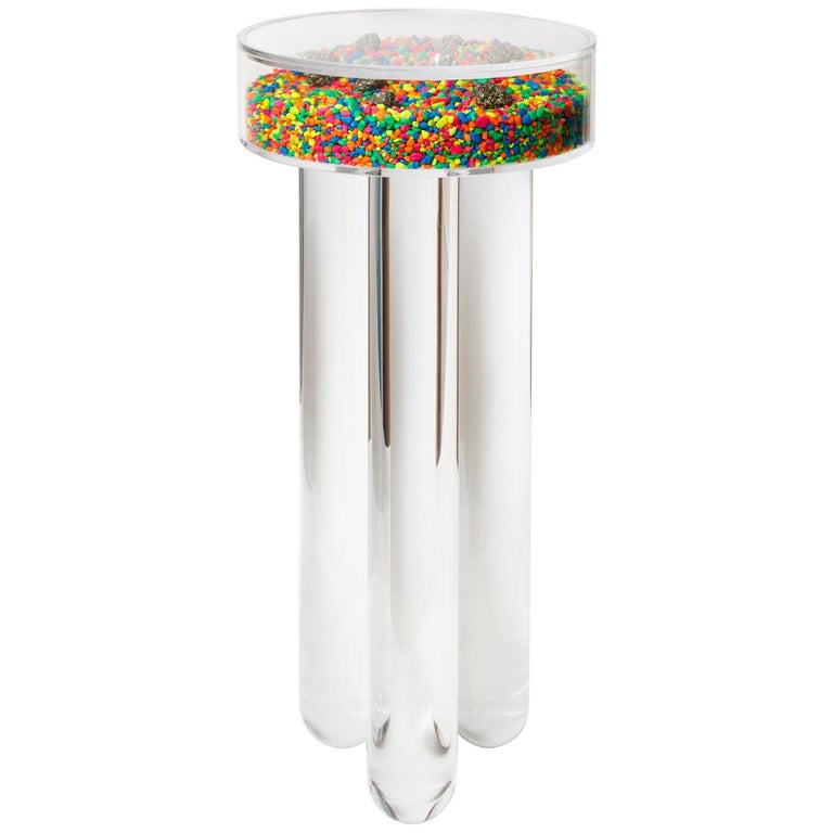 Vacation Table by Another Human, Contemporary Acrylic Table, Tutti Frutti Style For Sale