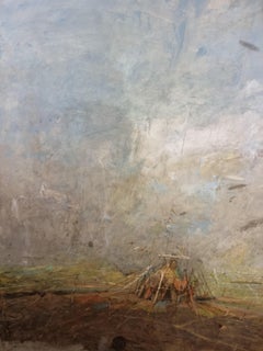 Hidden Landscape - Oil Painting Colors Yellow Green Brown Blue White