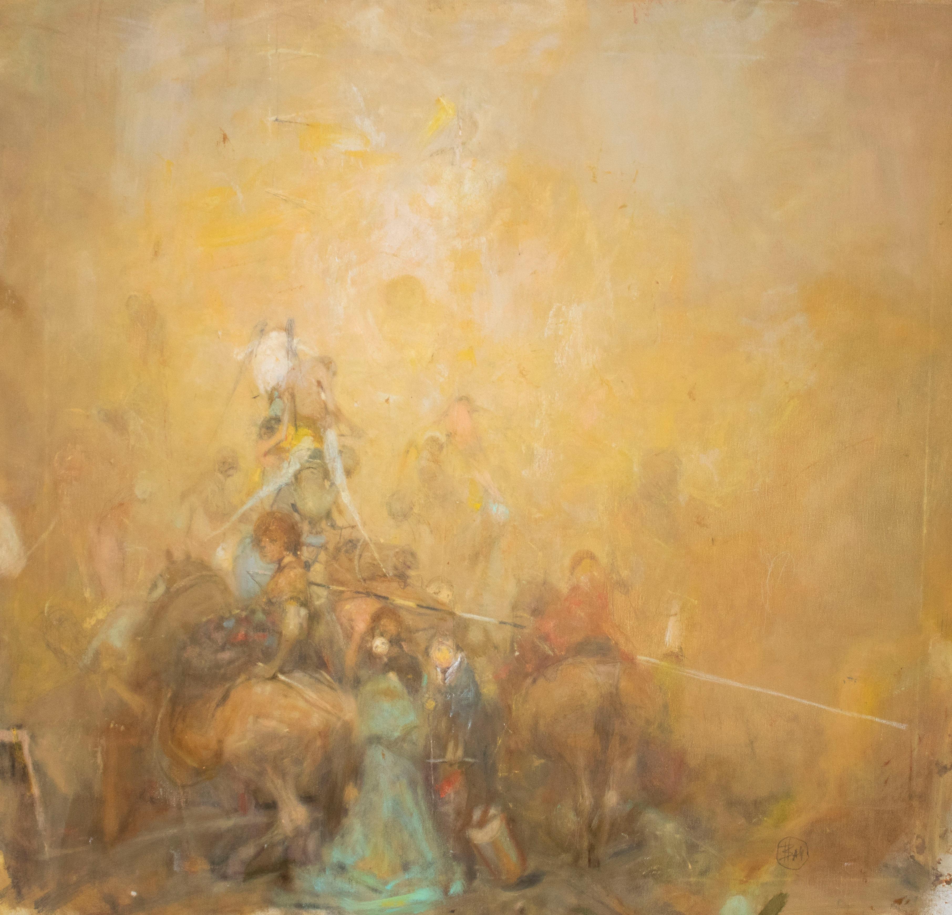 Vachagan Narazyan Figurative Painting - VACHAGAN NARAZYAN, Golden Victory- 35in x 33in, oil on canvas