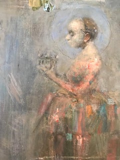 Vachagan Narazyan, "Ladies & Clowns, " 27.25in x 23.25in, oil on canvas