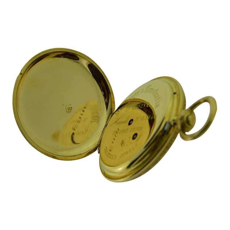 Vacheron 18 Karat Gold Keywind Hunters Case Anhänger Uhr mit Original Schlüssel 6