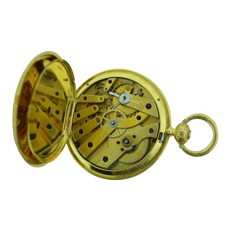 Vacheron 18 Karat Gold Keywind Hunters Case Anhänger Uhr mit Original Schlüssel 7