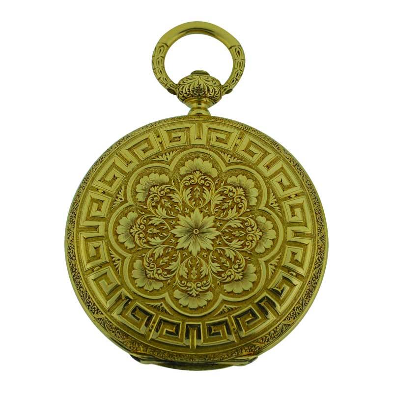 Vacheron 18 Karat Gold Keywind Hunters Case Anhänger Uhr mit Original Schlüssel für Damen oder Herren