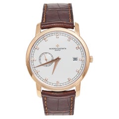 Vacheron 18k Rose Gold Leather Patrimony Traditionalle Men's Wristwatch 38 mm