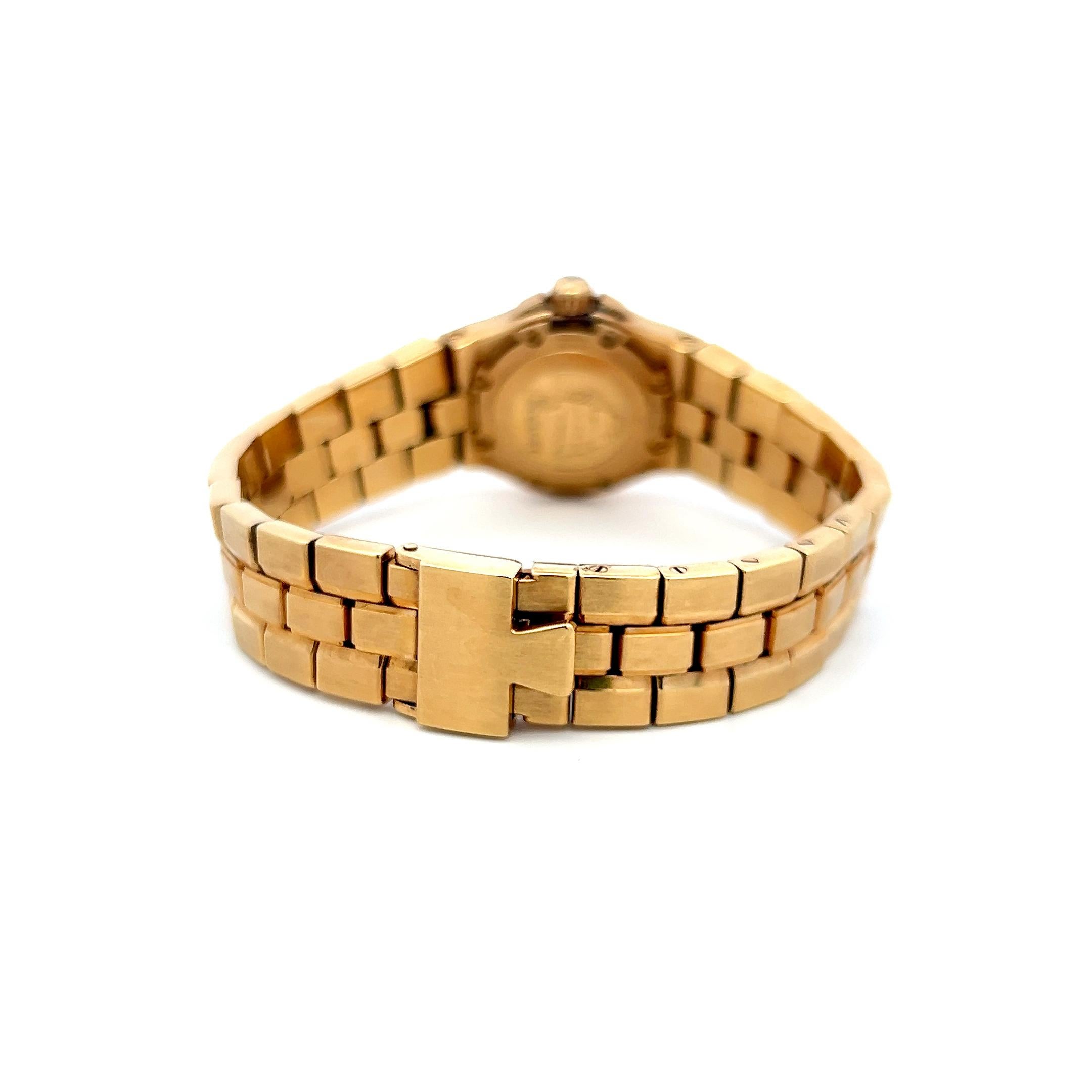 Vacheron Consta 0.32 Carat Round Diamond 18 Karat Yellow Gold Wrist Watch In Good Condition For Sale In New York, NY