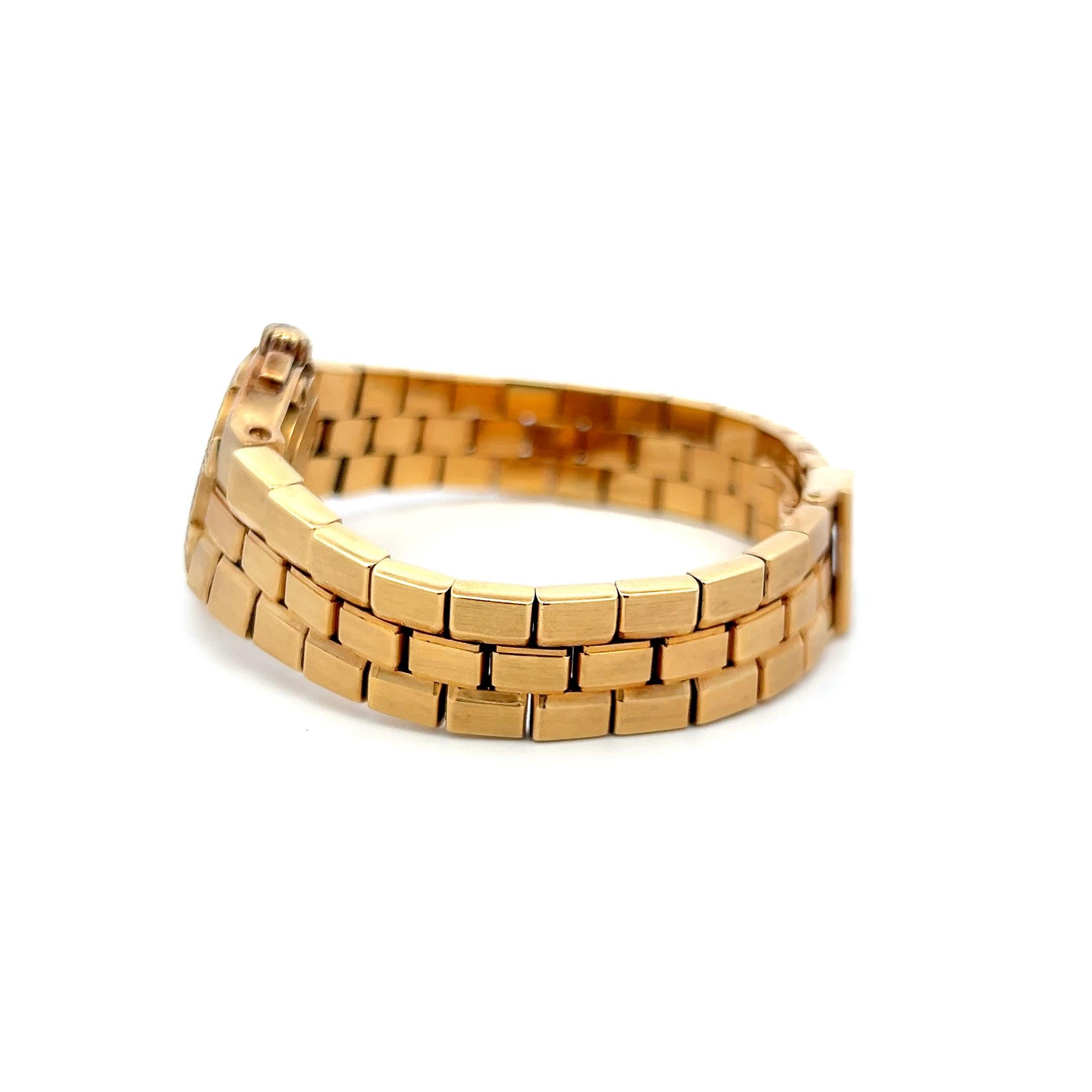 Women's or Men's Vacheron Consta 0.32 Carat Round Diamond 18 Karat Yellow Gold Wrist Watch For Sale