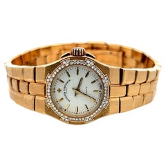 Vacheron Consta 0.32 Carat Round Diamond 18 Karat Yellow Gold Wrist Watch