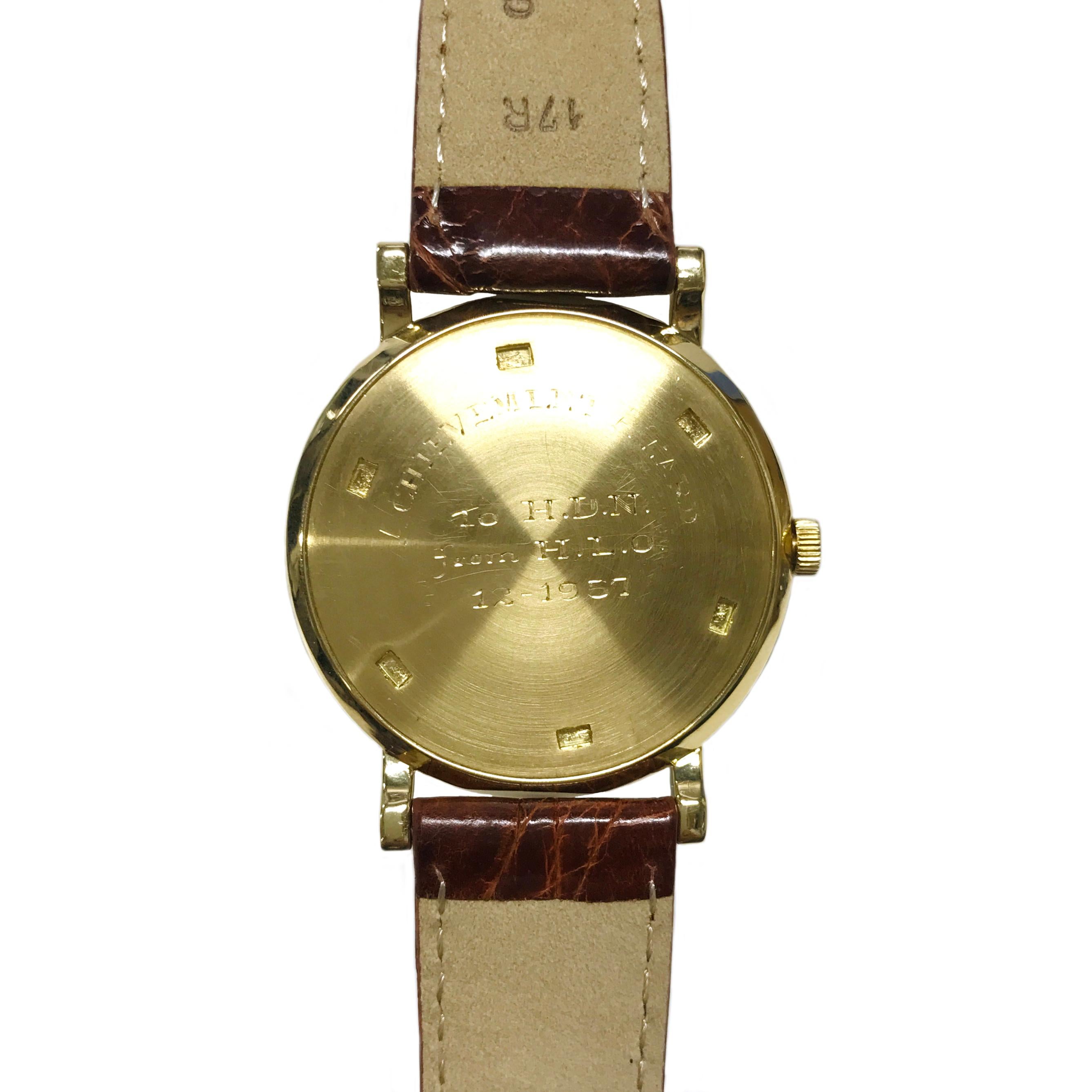 Women's or Men's Vacheron & Constantin, Yellow Gold Wristwatch, 1957 For Sale