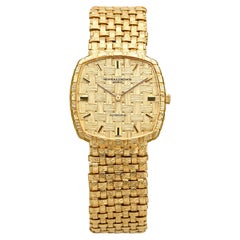 Vacheron Constantin 18 Karat Yellow Gold Basket Weave Watch