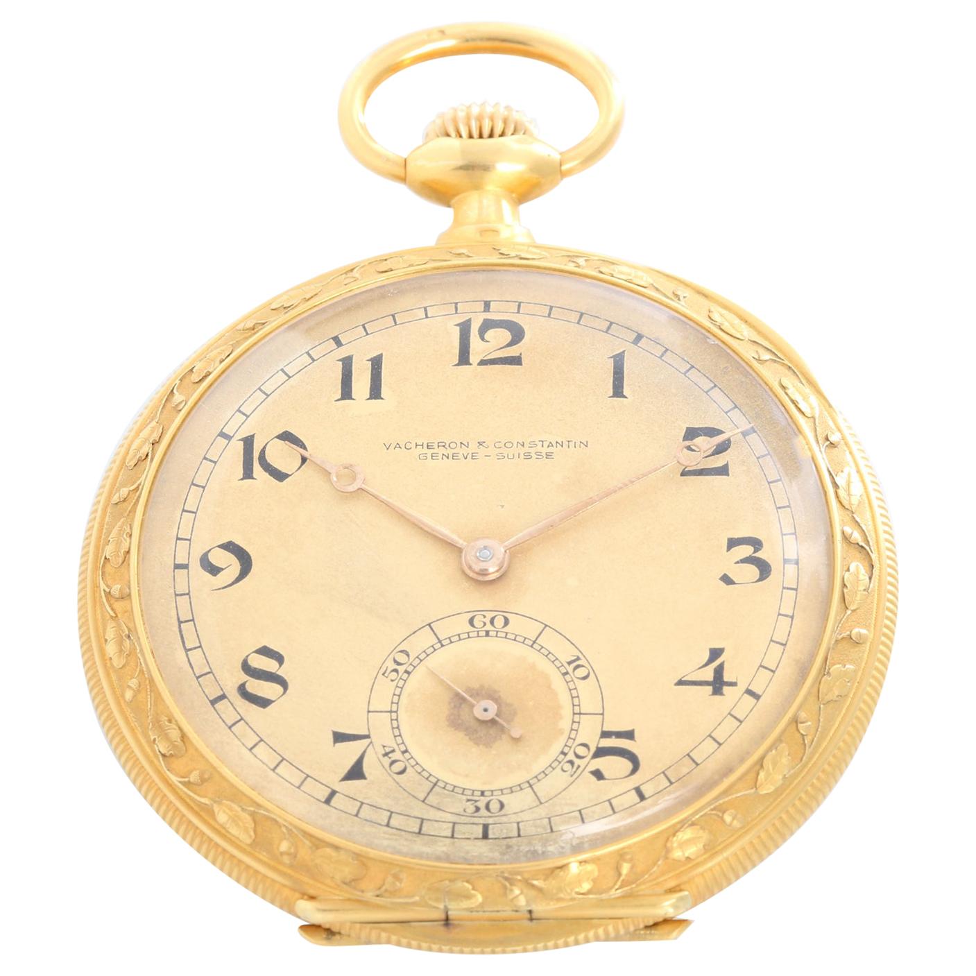 Vacheron Constantin 18 Karat Gelbgold Emaille-Taschenuhr im Angebot