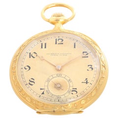 Used Vacheron Constantin 18 Karat Yellow Gold Enamel Pocket Watch