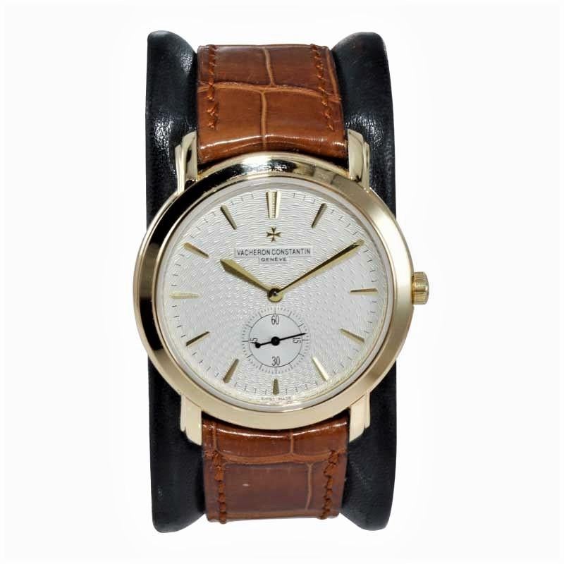 FACTORY / HOUSE: Vacheron & Constantin
STYLE / REFERENCE: Classique Series / Malta
METAL / MATERIAL: 18kt Solid Yellow Gold 
CIRCA / YEAR: 2000's
DIMENSIONS / SIZE: Length 41mm x Diameter 36mm
MOVEMENT / CALIBER: Manual Winding / 20 Jewels /