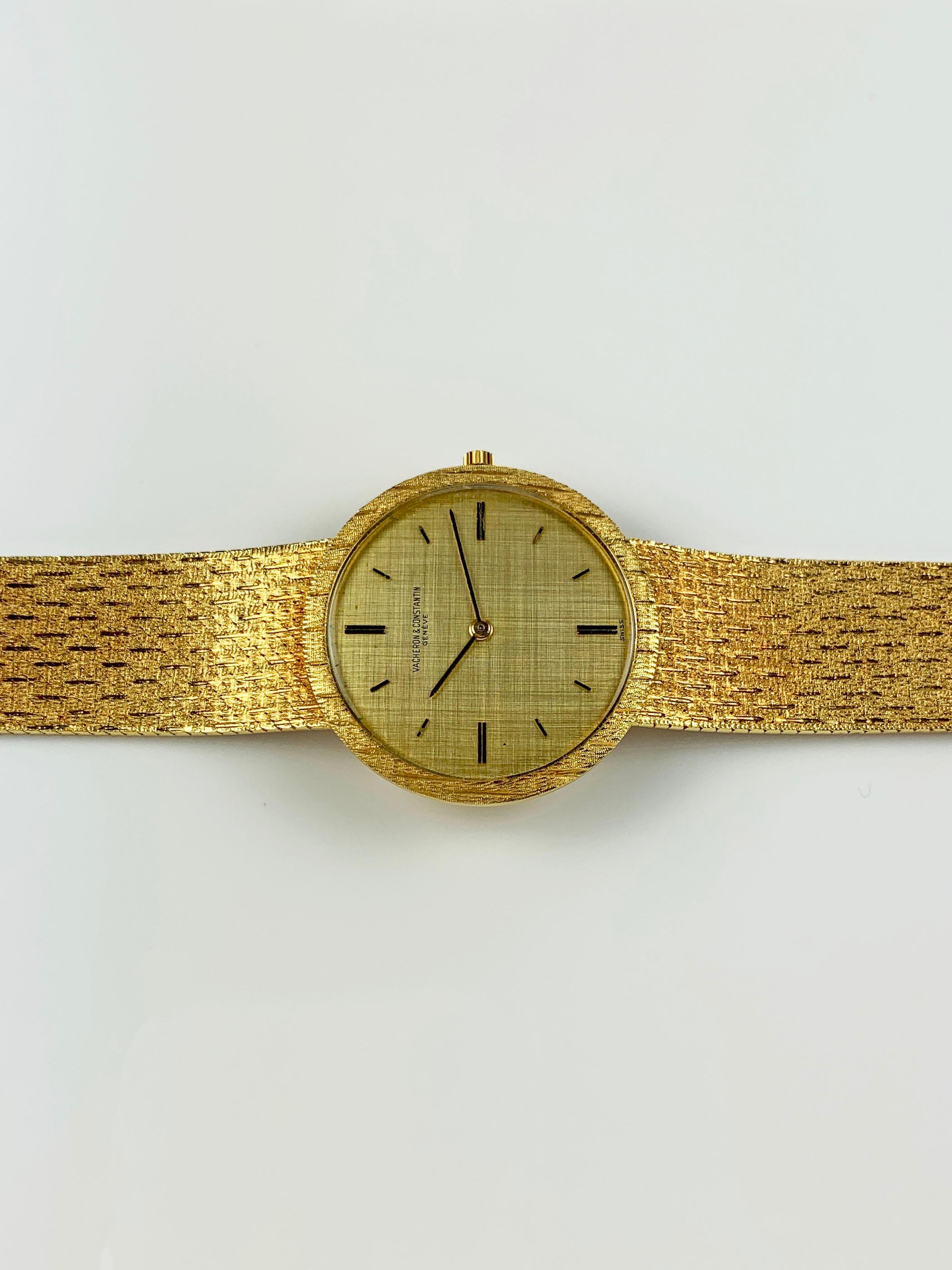 Women's or Men's Vacheron Constantin 18 Karat Yellow Gold Ultra Thin Manual Wind Watch, 1960s For Sale