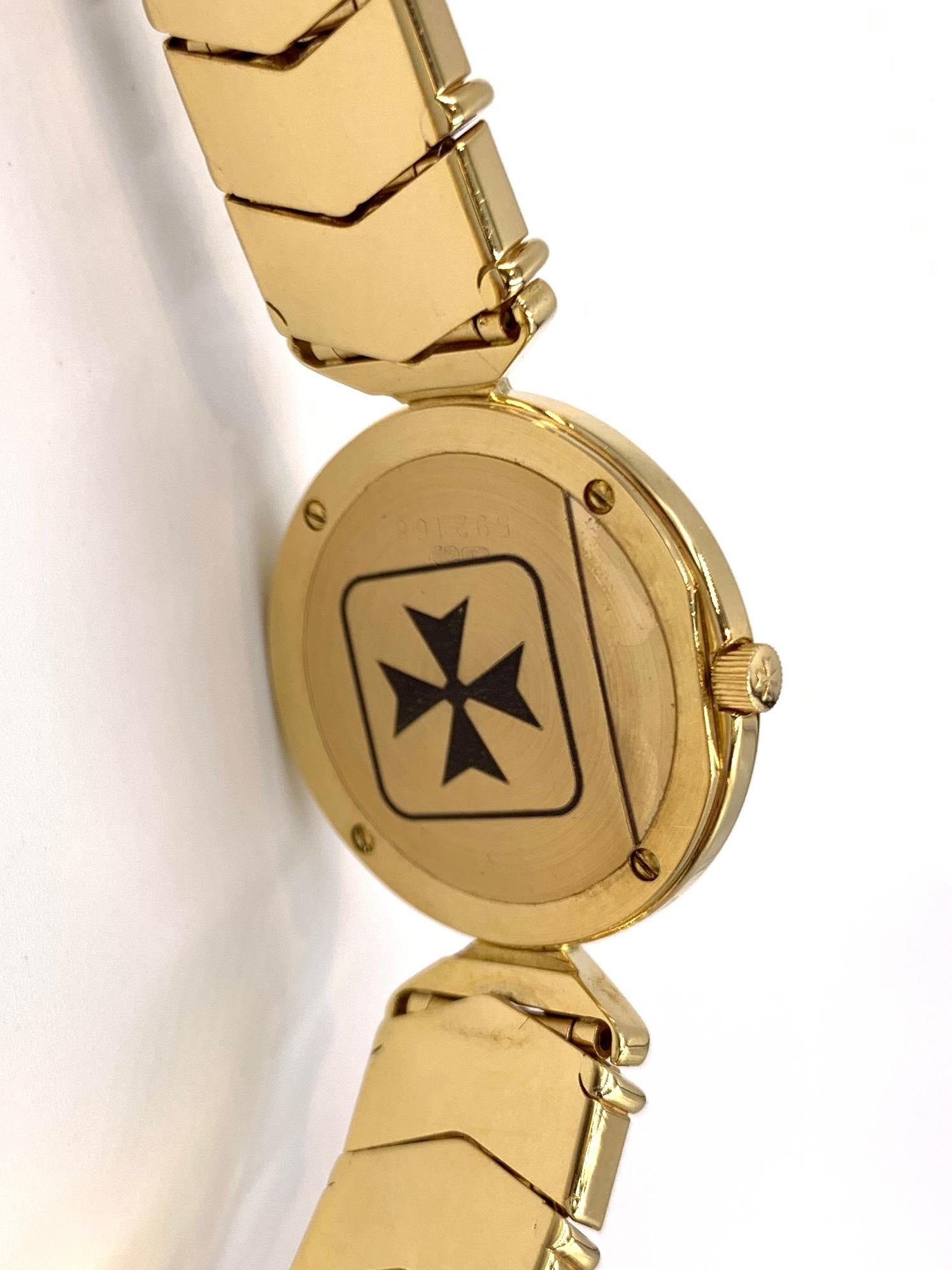 Vacheron Constantin 18k Gold All Diamond Malta Watch For Sale 3