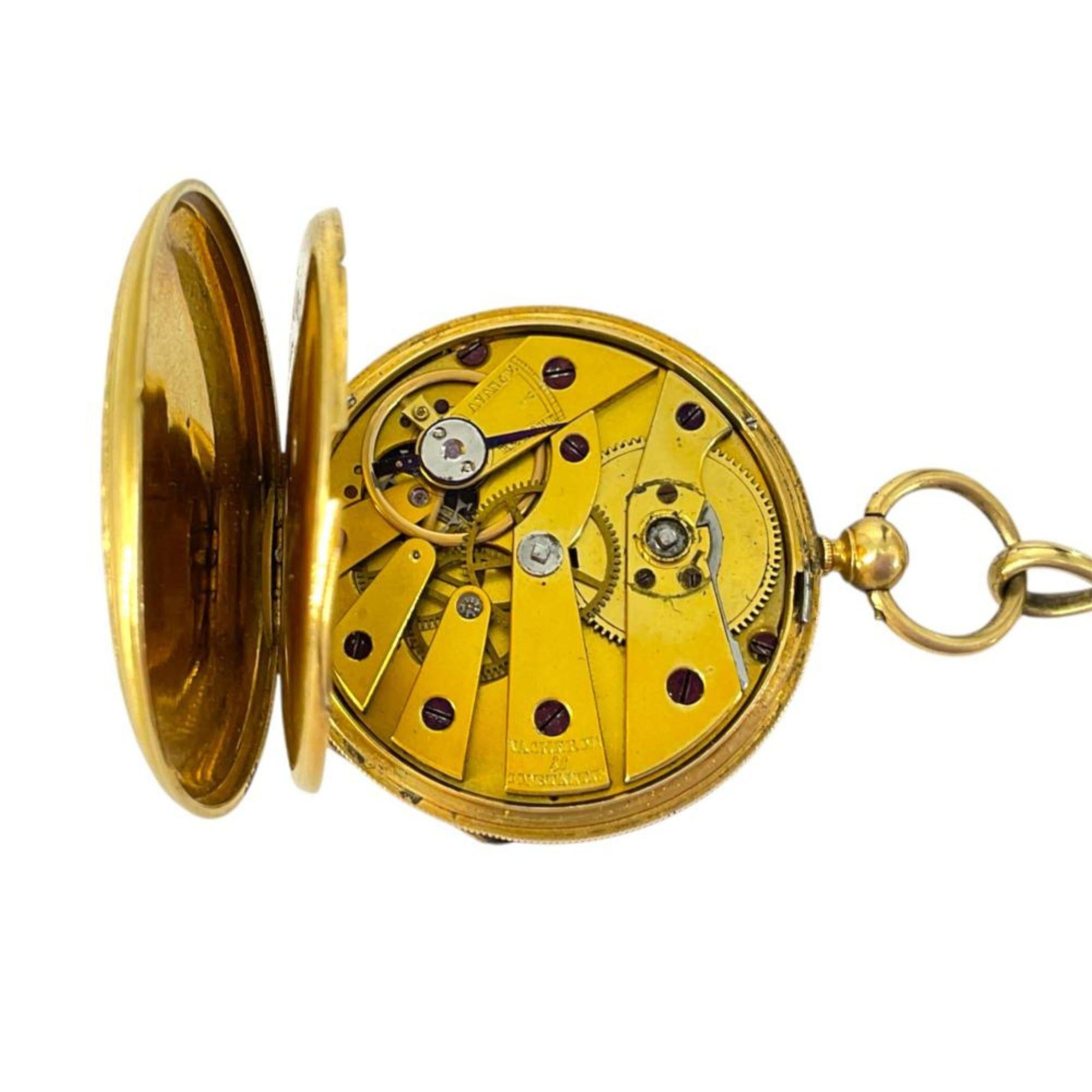 Vacheron Constantin Montre de poche et broche Chatelaine en or 18K émaillé Unisexe en vente