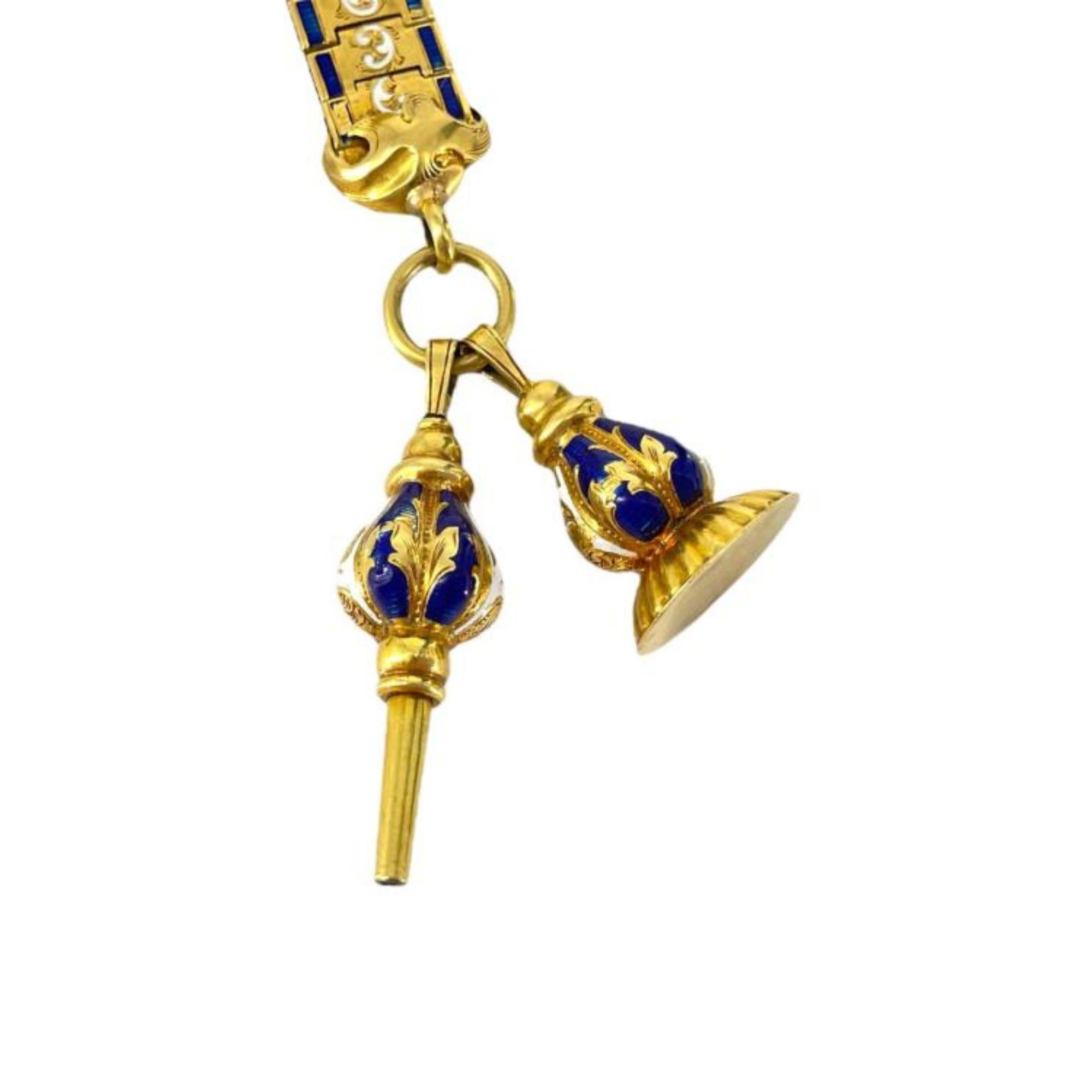 Vacheron Constantin Montre de poche et broche Chatelaine en or 18K émaillé en vente 3