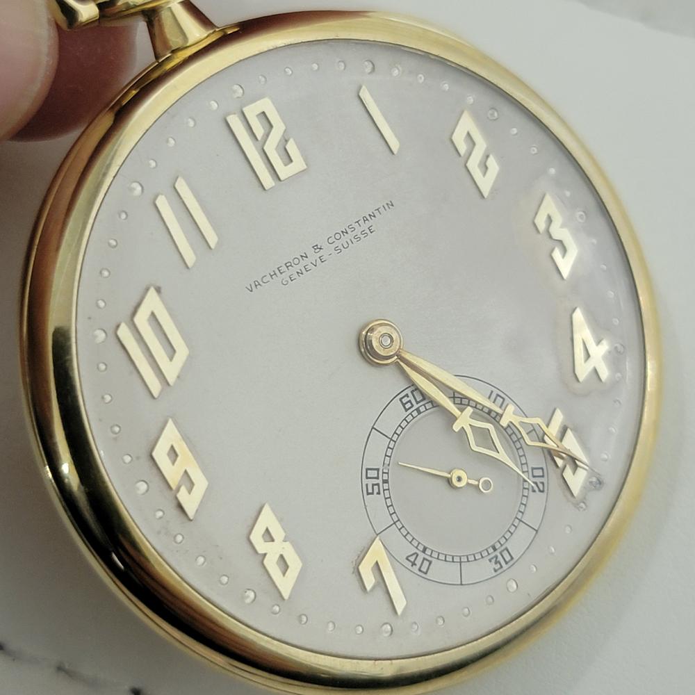 Vacheron & Constantin Orologio da tasca in oro massiccio 18k 45mm circa 1890 RA648 in vendita 5