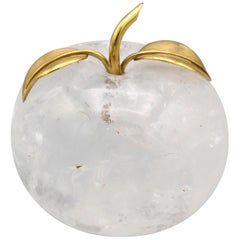 Vacheron Constantin 18 Karat Yellow Gold and Rock Crystal Apple Paperweight