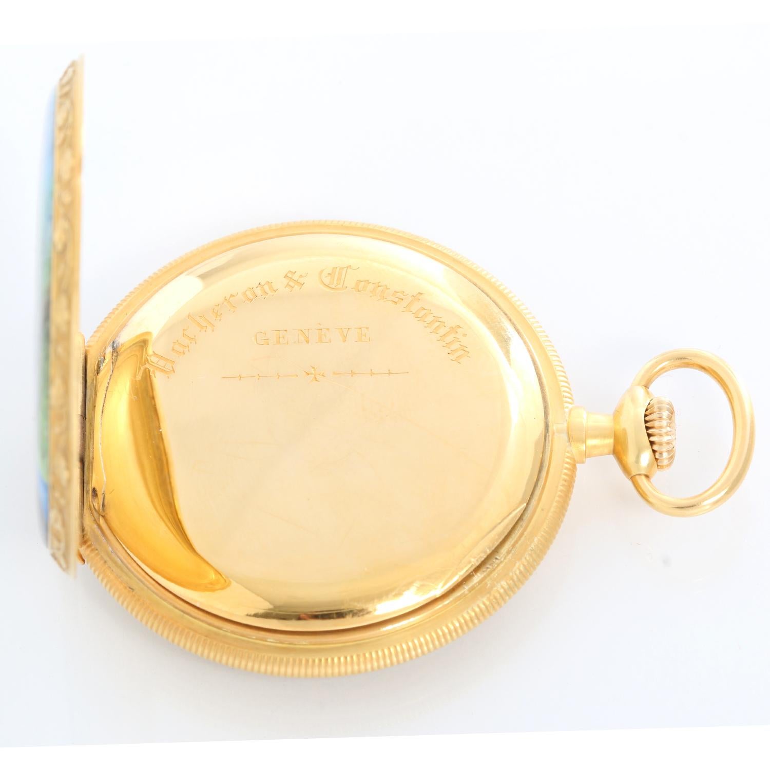 Vacheron Constantin 18 Karat Gelbgold Emaille-Taschenuhr im Zustand „Hervorragend“ im Angebot in Dallas, TX