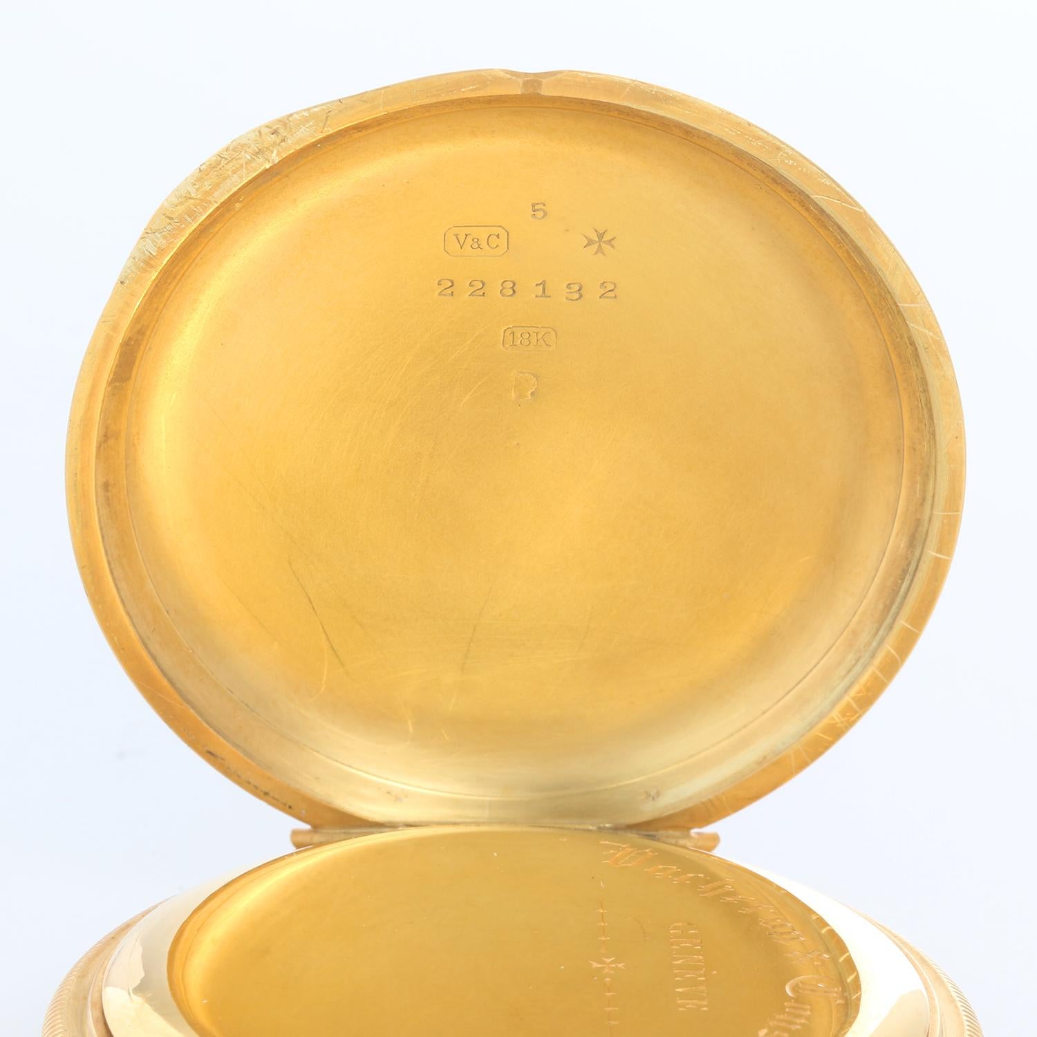 Vacheron Constantin 18 Karat Gelbgold Emaille-Taschenuhr für Damen oder Herren im Angebot