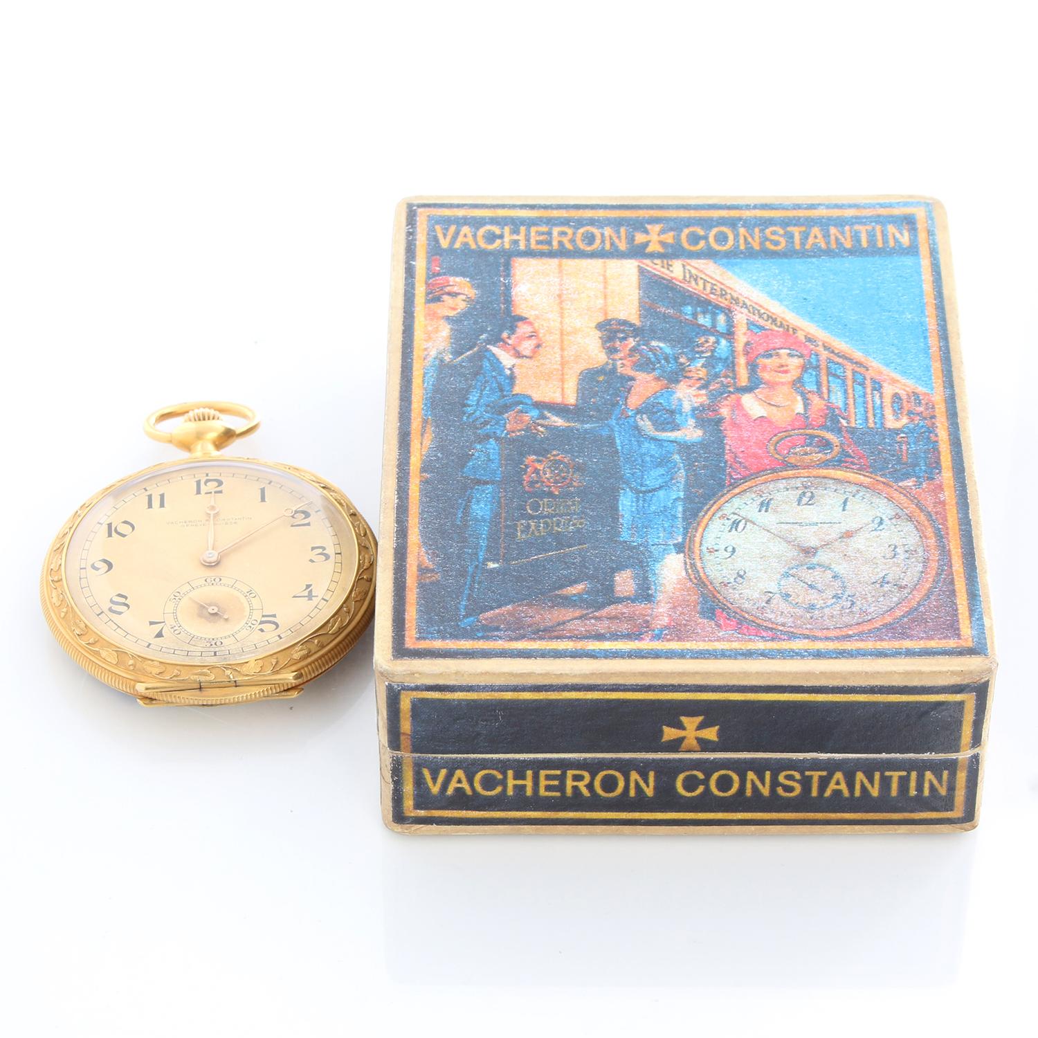 Vacheron Constantin 18 Karat Yellow Gold Enamel Pocket Watch For Sale 1