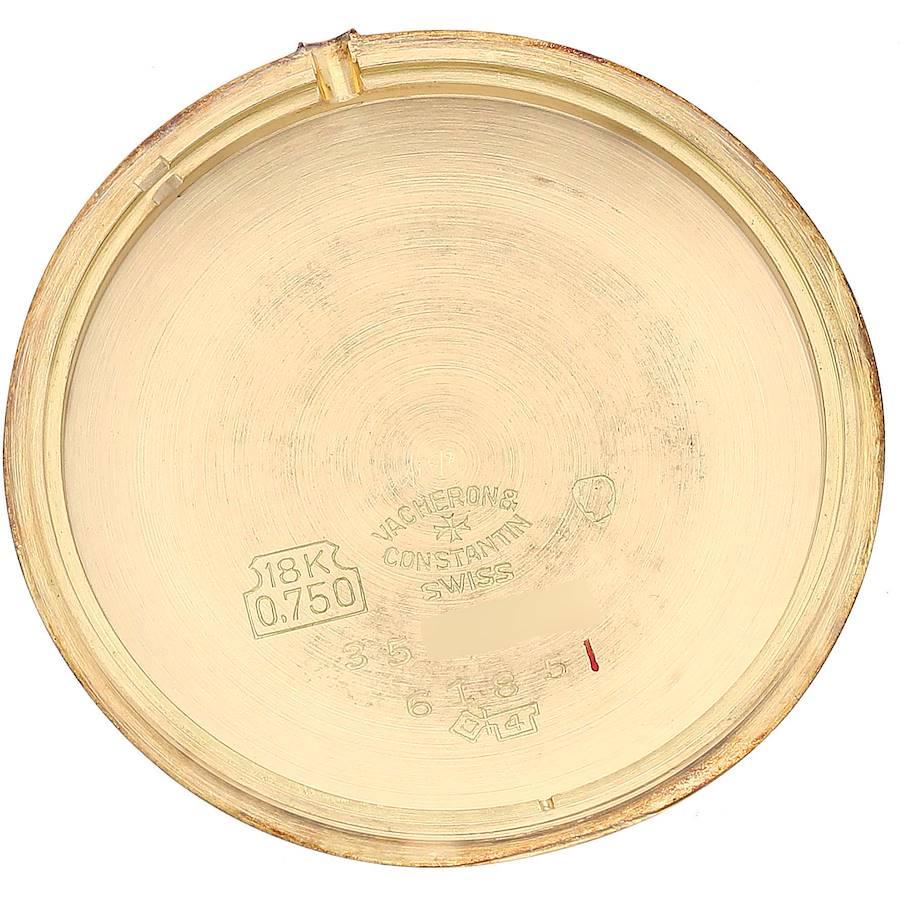 Vacheron Constantin: 18 Karat Gelbgold Silber Zifferblatt Vintage Herrenuhr 6185 im Angebot 7