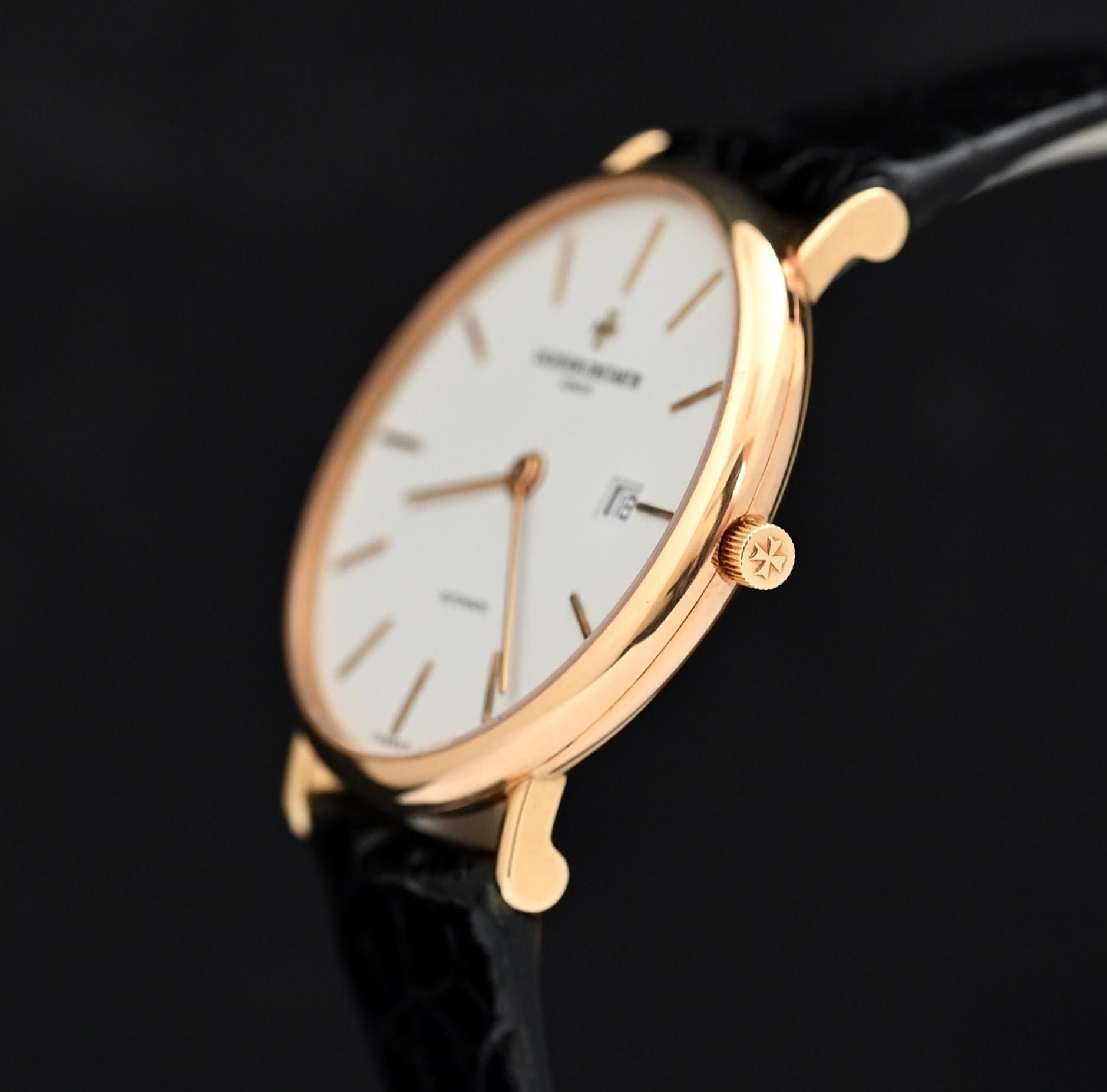 Vacheron Constantin 18K YG Weißes Zifferblatt Automatik 48002/000J-3 mit Garantiekarte im Zustand „Gut“ in Central & Western District, HK