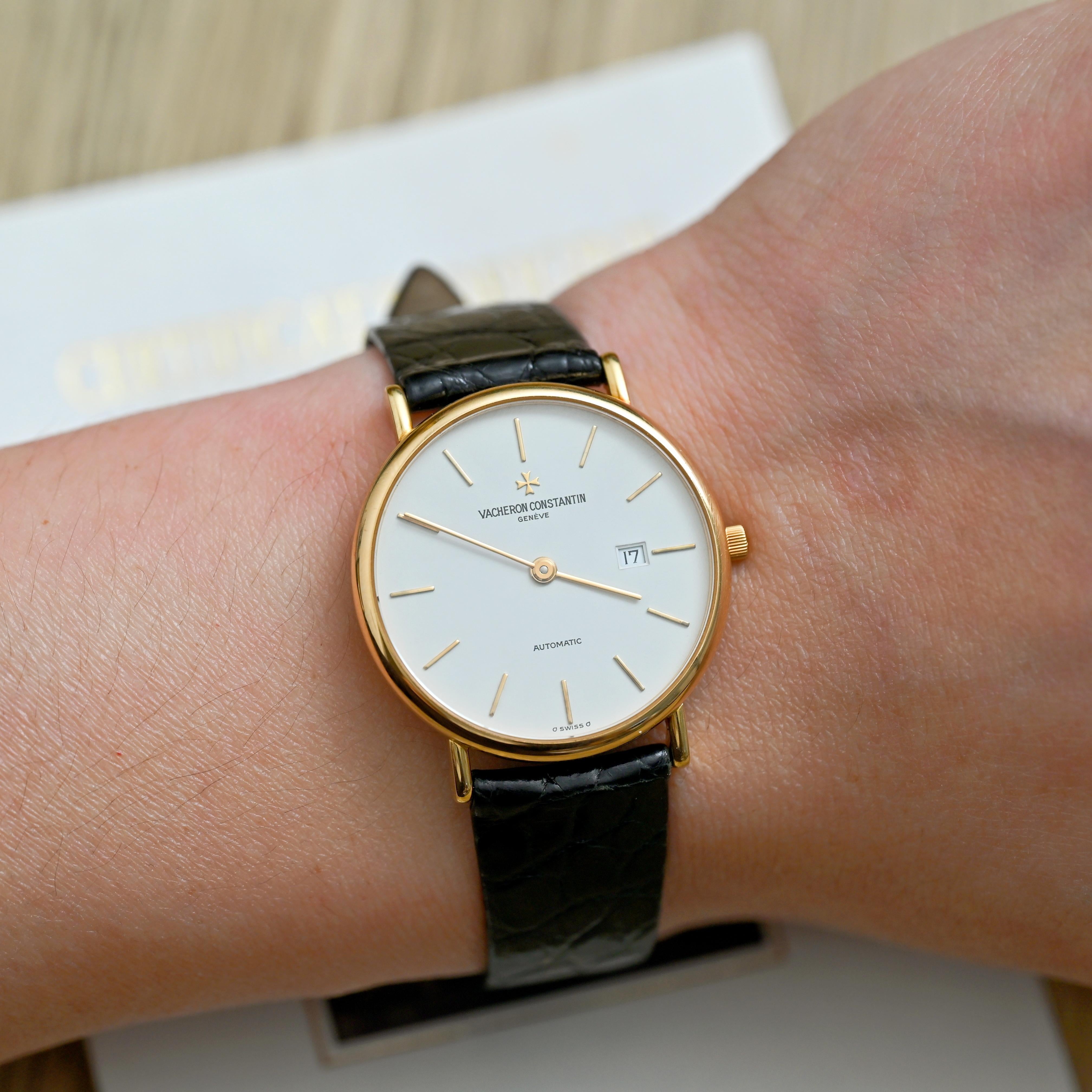 Vacheron Constantin 18K YG Weißes Zifferblatt Automatik 48002/000J-3 mit Garantiekarte 2