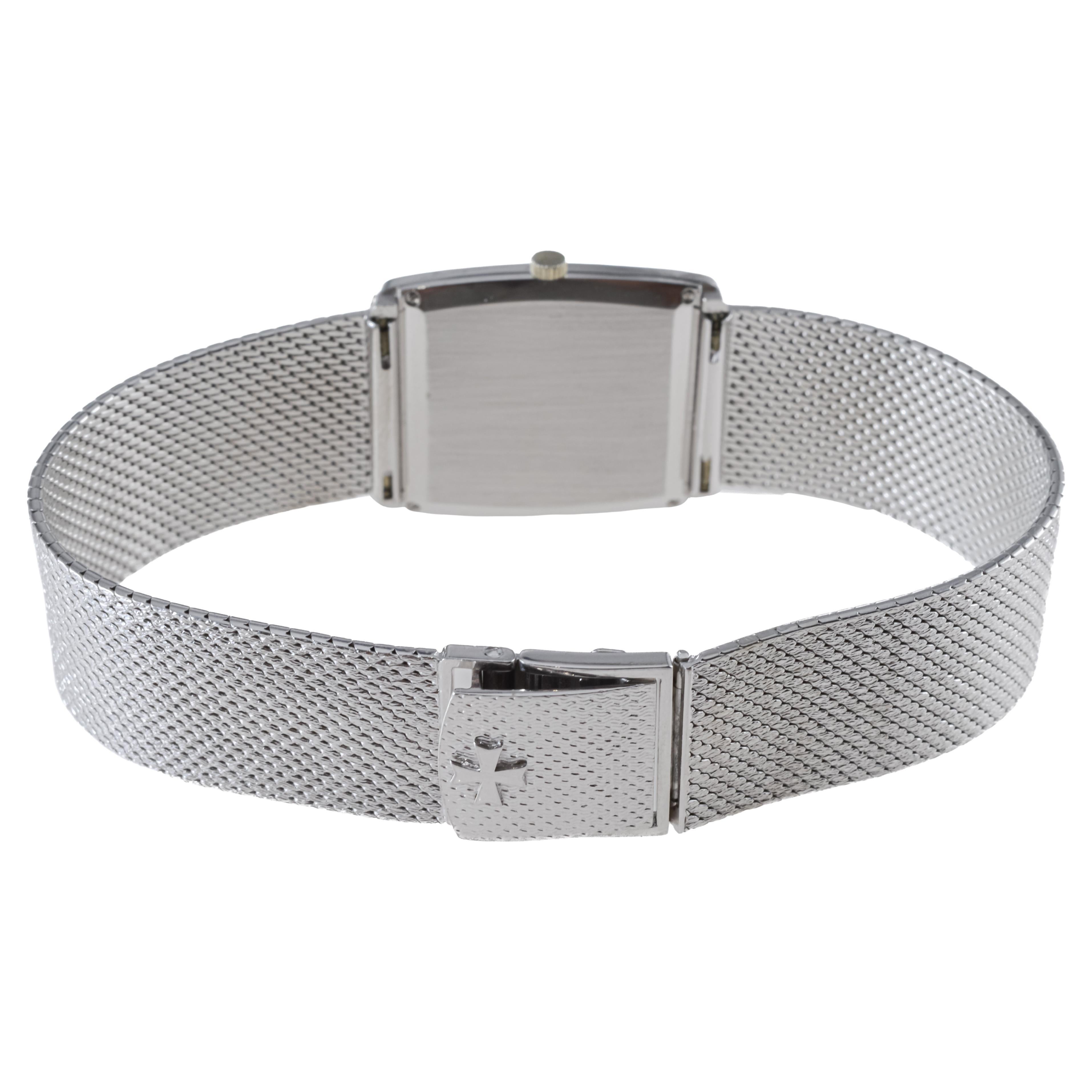 Vacheron Constantin 18Kt Solid White Gold Dress Watch circa 1980's For Sale 1