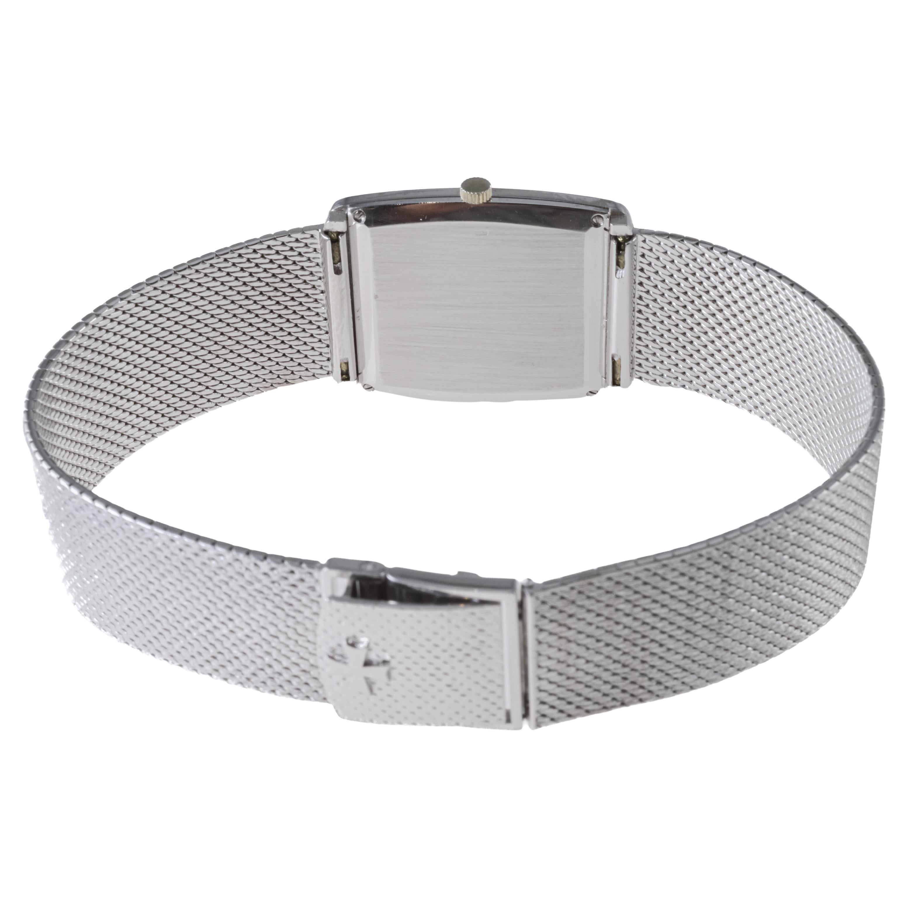 Vacheron Constantin 18Kt Solid White Gold Dress Watch circa 1980's For Sale 2