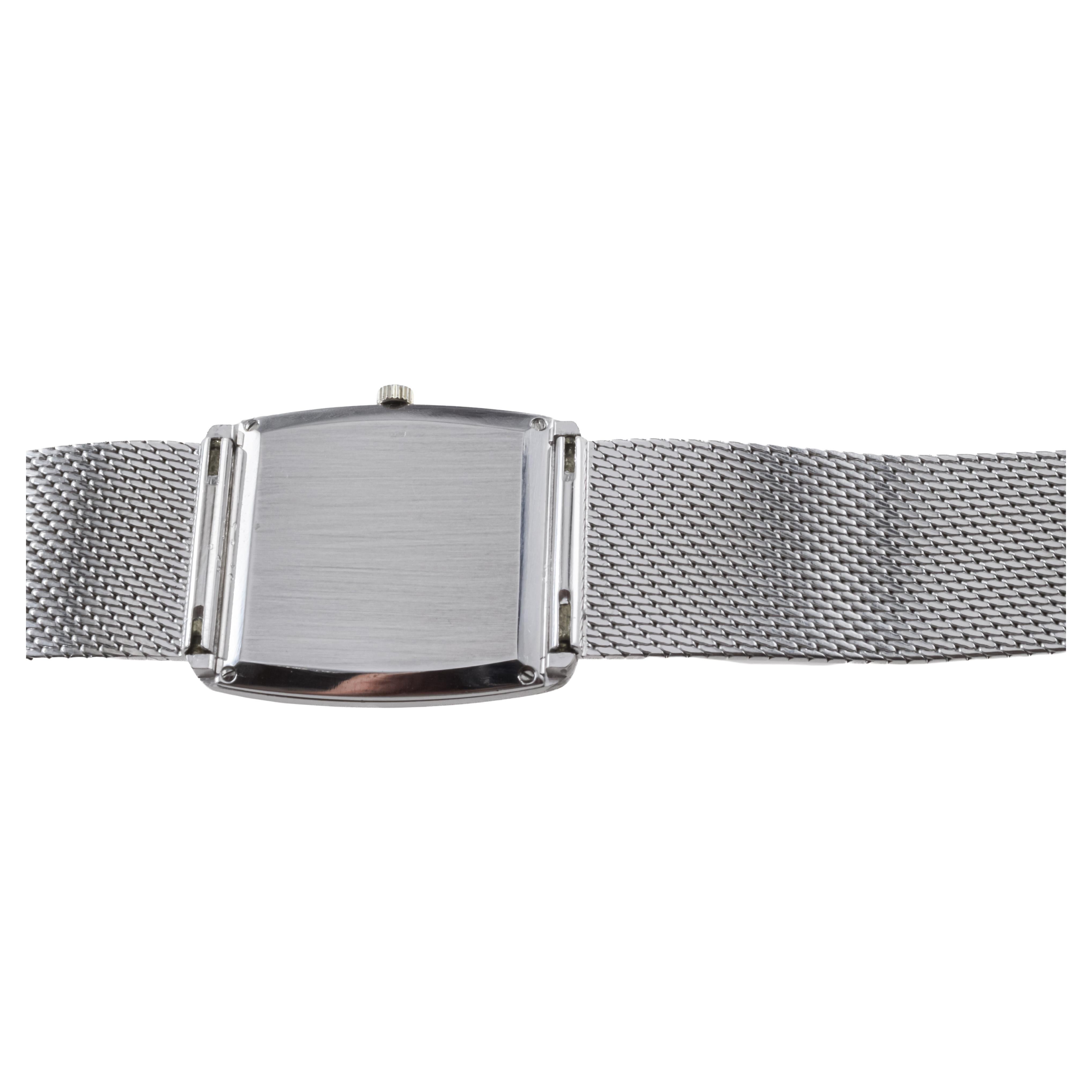 Vacheron Constantin 18Kt Solid White Gold Dress Watch circa 1980's For Sale 4