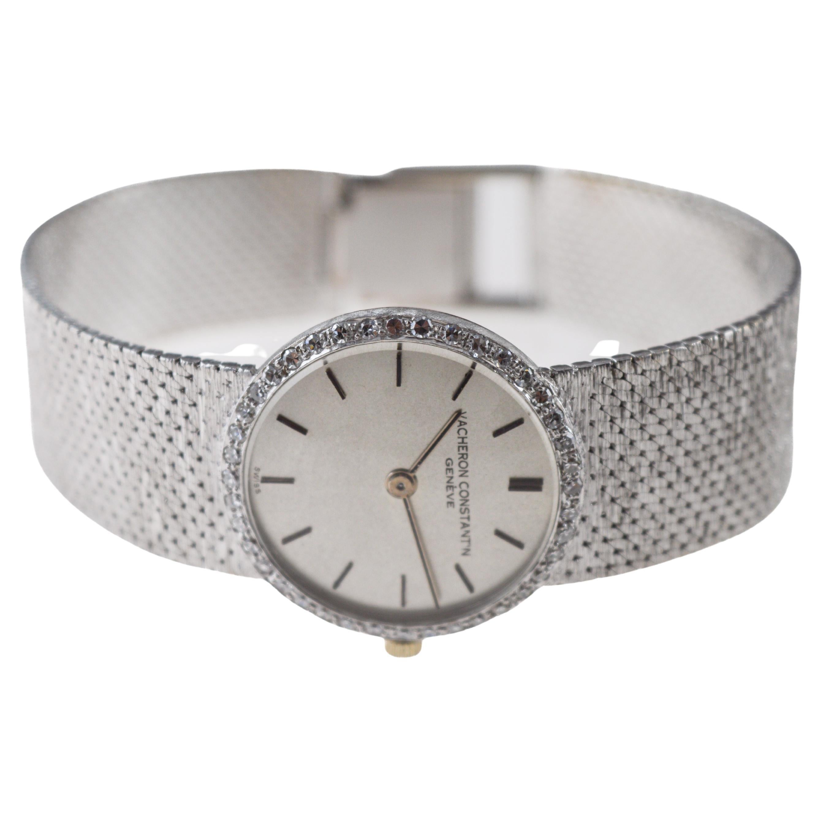 Vacheron  Constantin 18Kt Solid White Gold with a Diamond Bezel For Sale 7