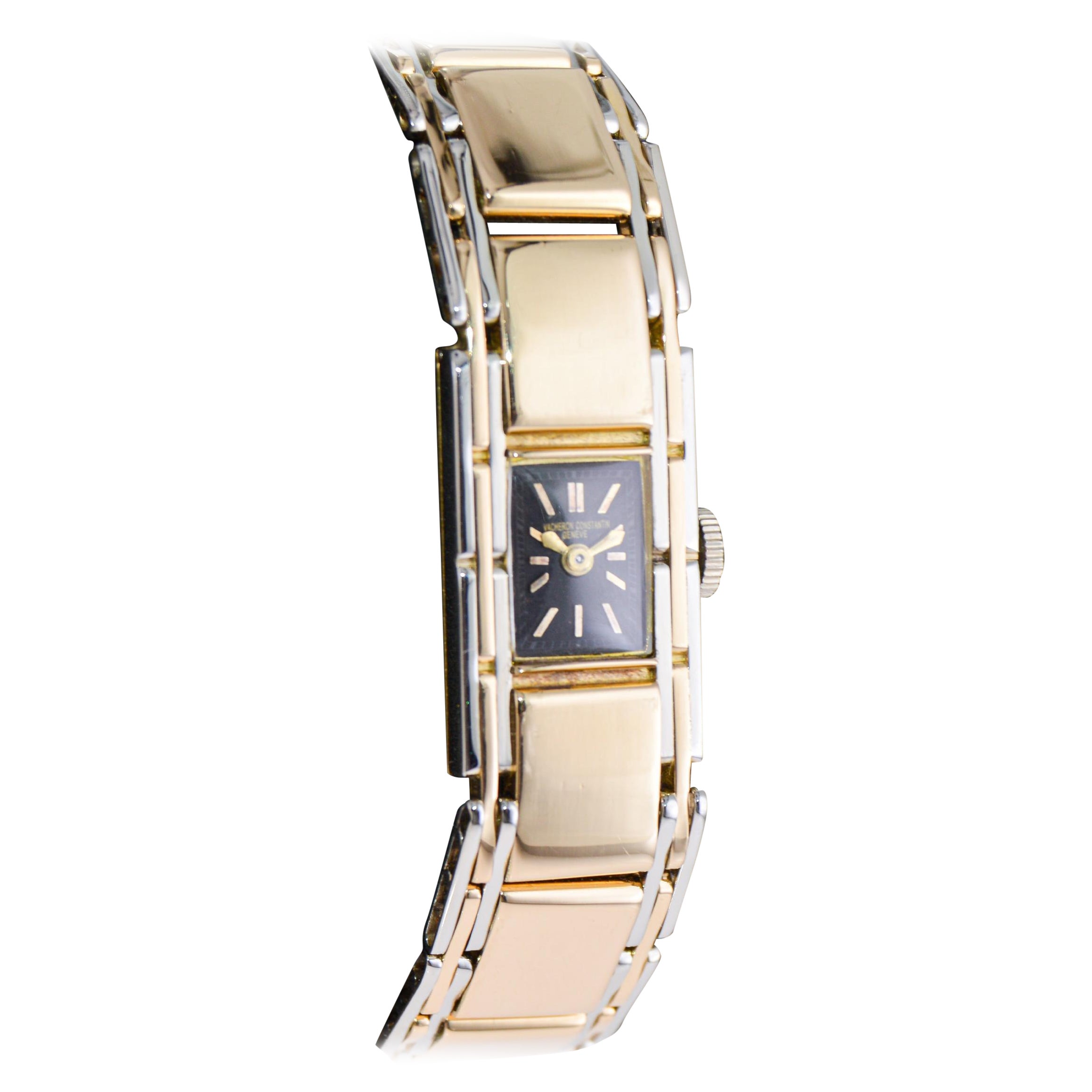 Vacheron Constantin Or bicolore 18Kt Hand Made Art Deco Double Deployant 1920s