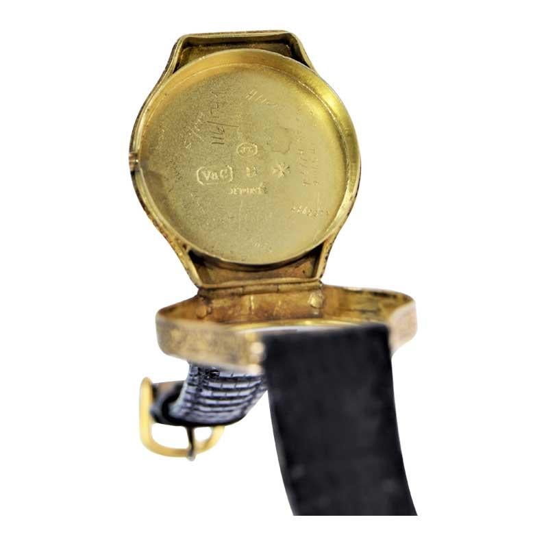 Women's Vacheron & Constantin 18Kt, Yellow Gold and Enamel Art Deco Wristwatch, 1920's For Sale