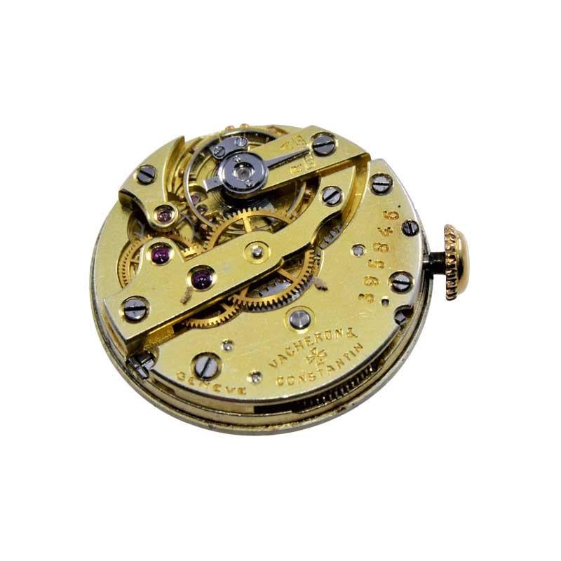Vacheron & Constantin 18Kt, Yellow Gold and Enamel Art Deco Wristwatch, 1920's For Sale 1