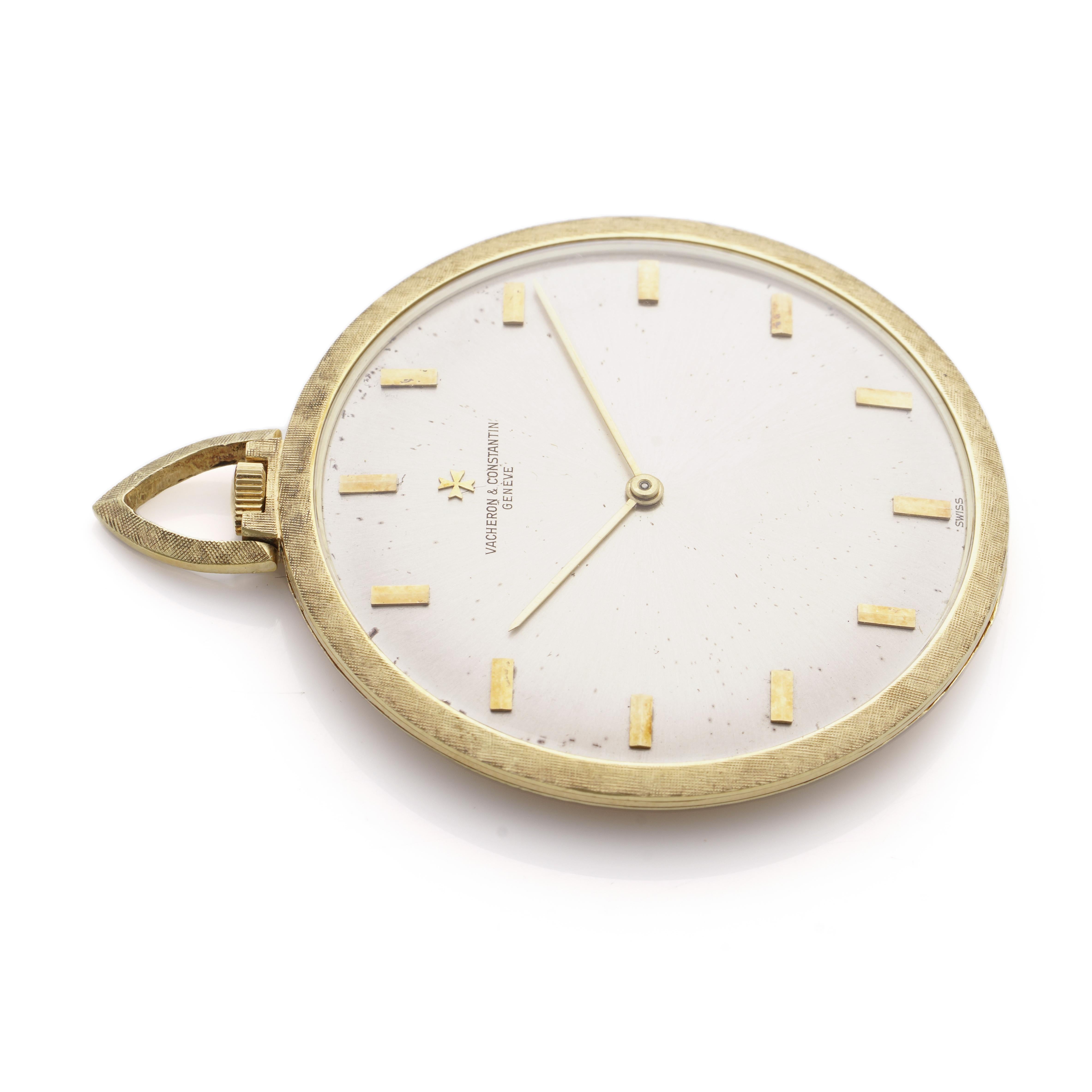 Vacheron Constantin 18 Karat Yellow Gold Open-Face Dress Pocket Watch For Sale 2