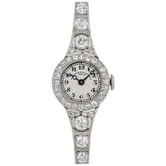 Vacheron Constantin 1920s Vintage Platinum Silver Dial Diamond Set Dress Watch