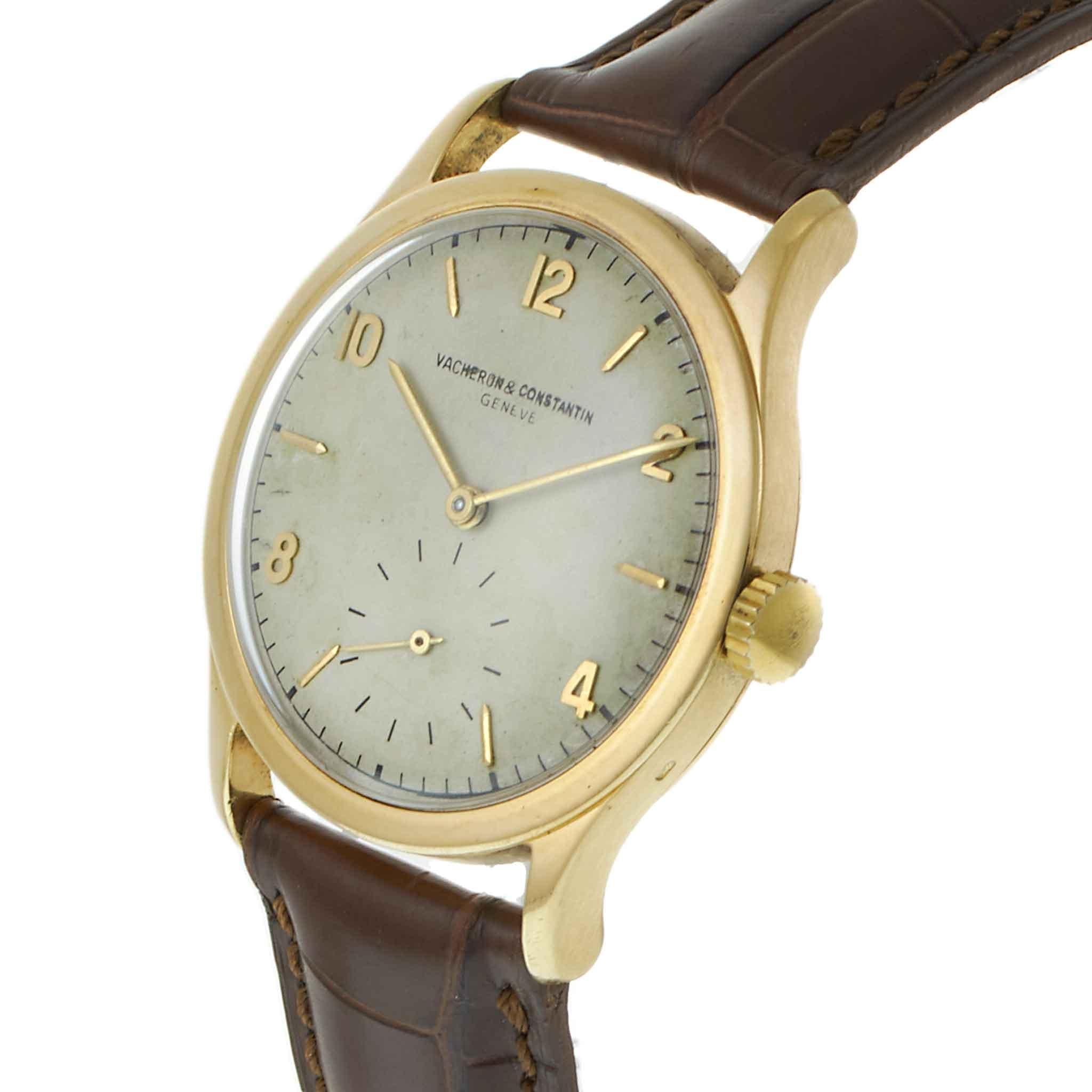 da uomo o donna Vacheron & Constantin 1940s Calatrava - Oro giallo 18KT, quadrante beige in vendita