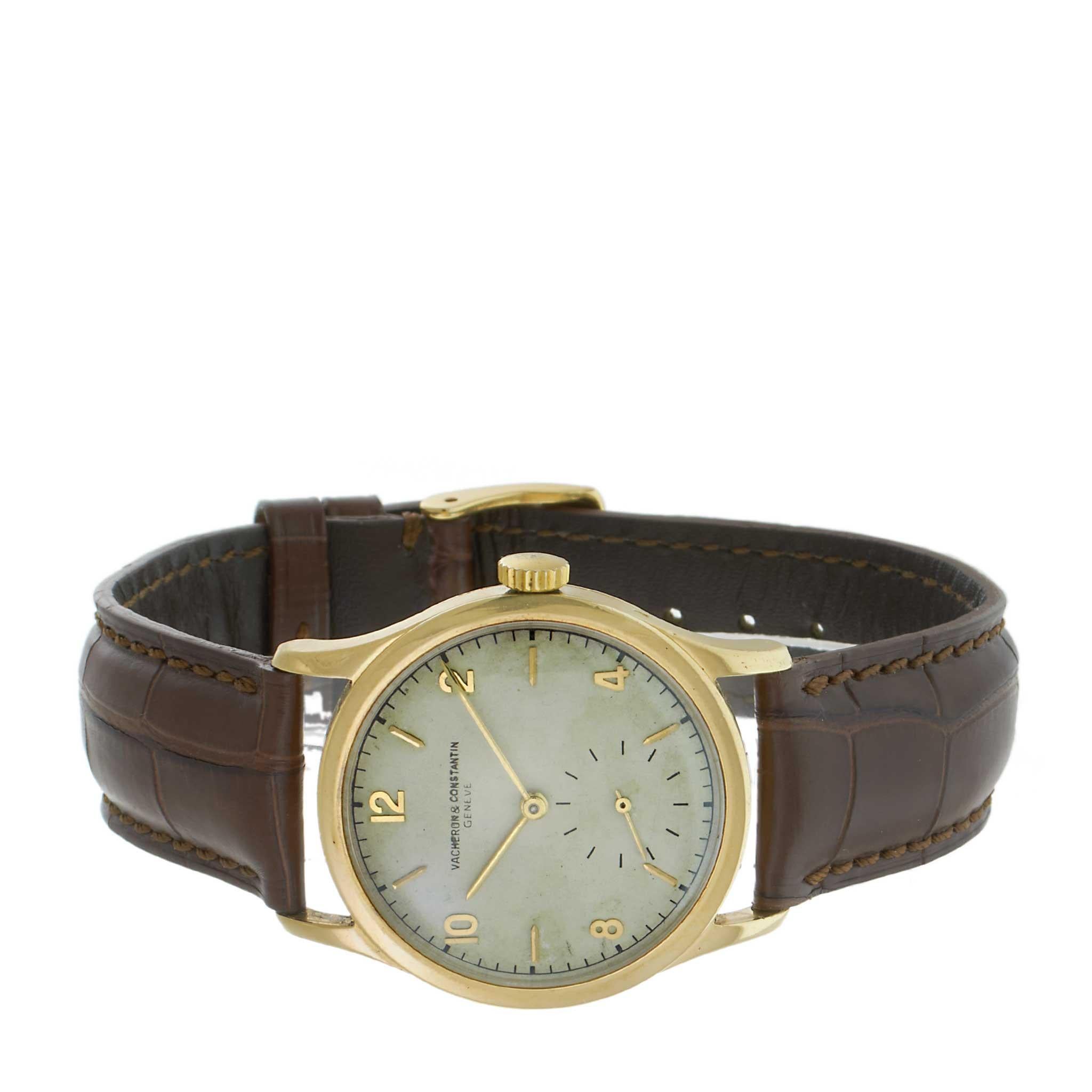 Vacheron & Constantin 1940s Calatrava - Oro giallo 18KT, quadrante beige in vendita 1