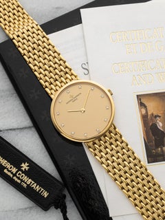 Vacheron Constantin 31039 18K YG Ultra Thin Manual Diamond Dial 32mm 73g