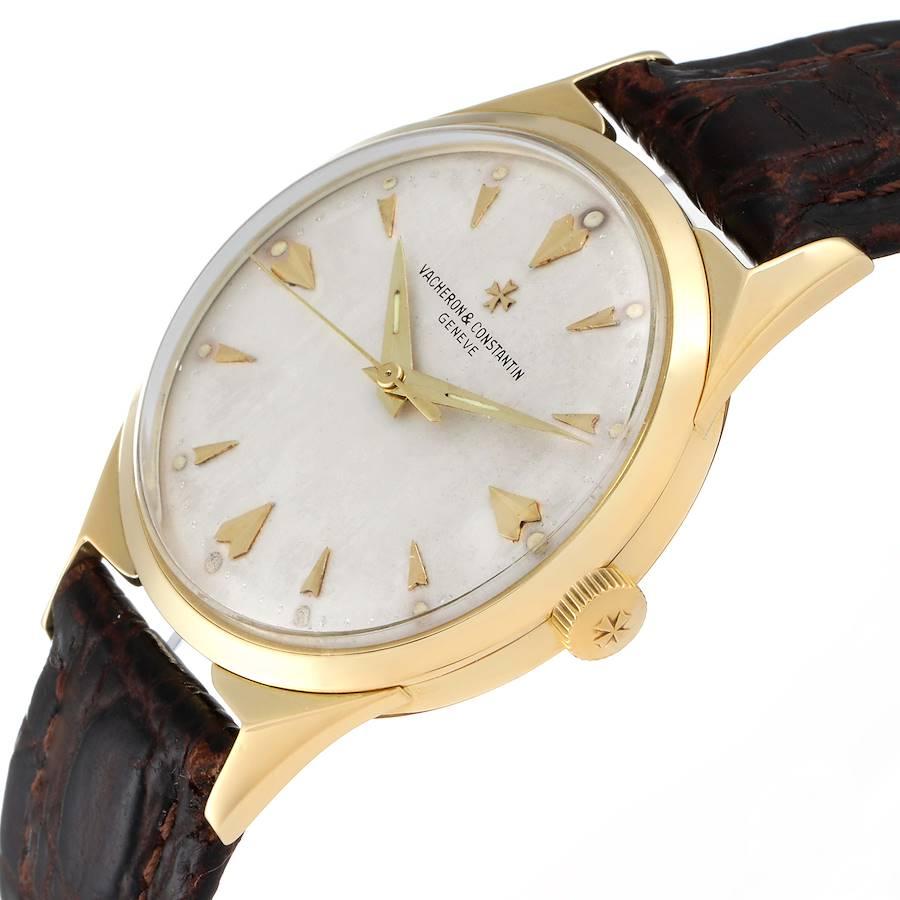 Vacheron Constantin: 18 Karat Gelbgold Silber Zifferblatt Vintage Herrenuhr im Angebot 2
