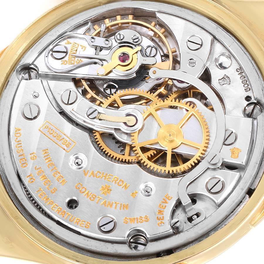 Vacheron Constantin: 18 Karat Gelbgold Silber Zifferblatt Vintage Herrenuhr im Angebot 5